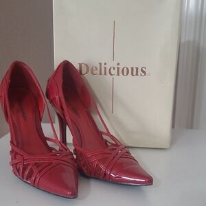 Delicious Red Strappy Women's Heels